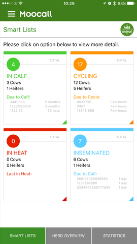Moocall smart lists